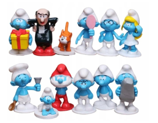 12x DARČEKOVÝ SÚPRAVA ŠMURFÍNKY GARGAMEL KLIKAN na košíčky